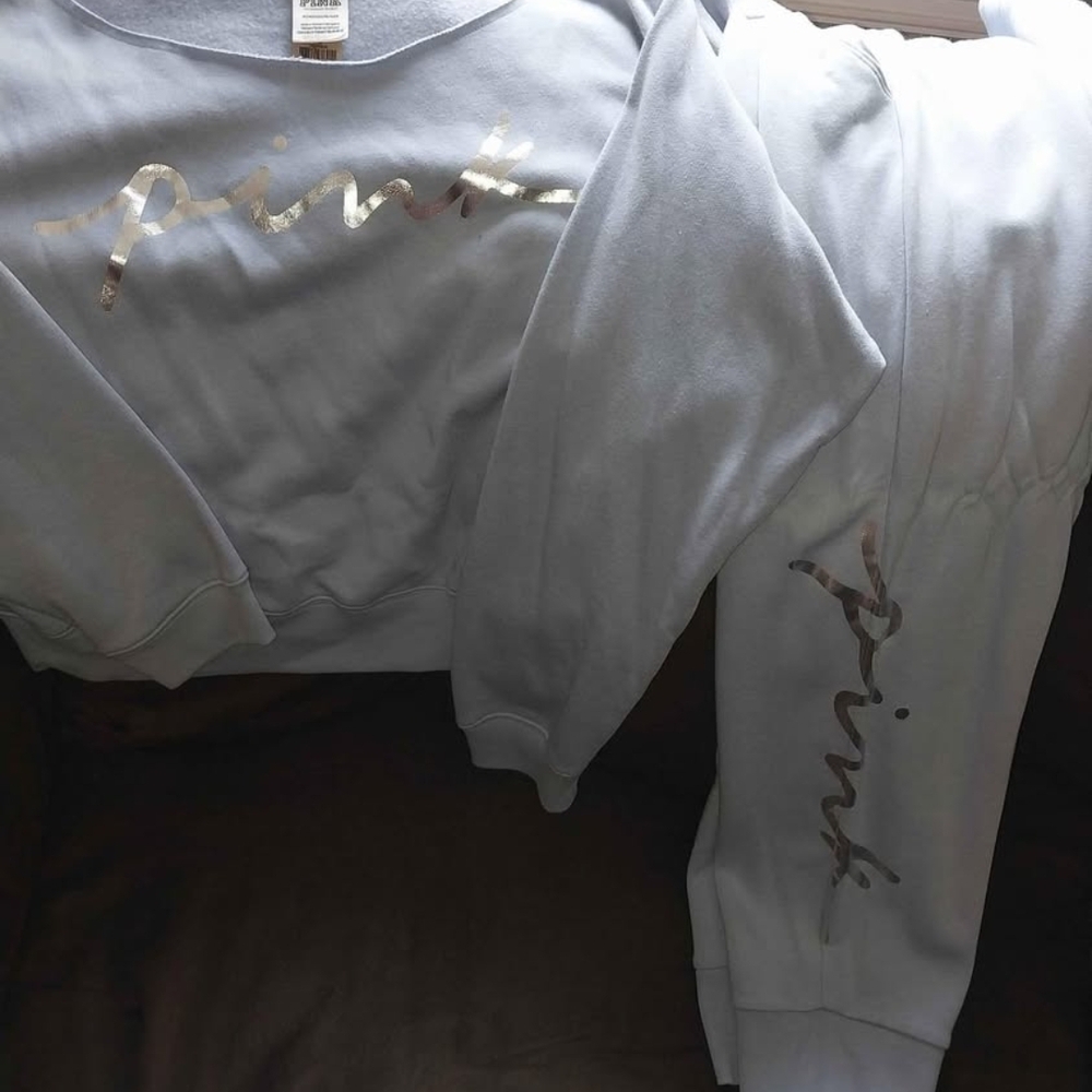 Pewter Color Sweatshirt and Joggers Set